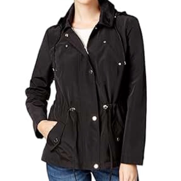 Charter Club Jackets & Blazers - Charter Club Damask Petite Water-Resistant Hooded Anorak Jacket
